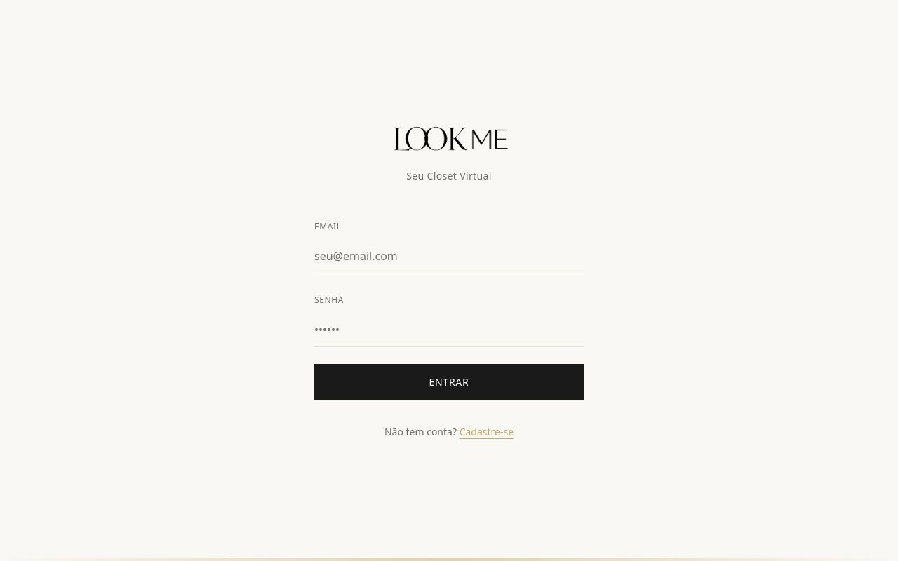 Página do site Look Me